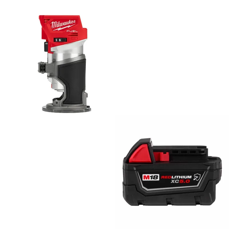 Milwaukee M18 FUEL Router, Bare Tool W/ 48-11-1850R M18 XC5.0 Battery