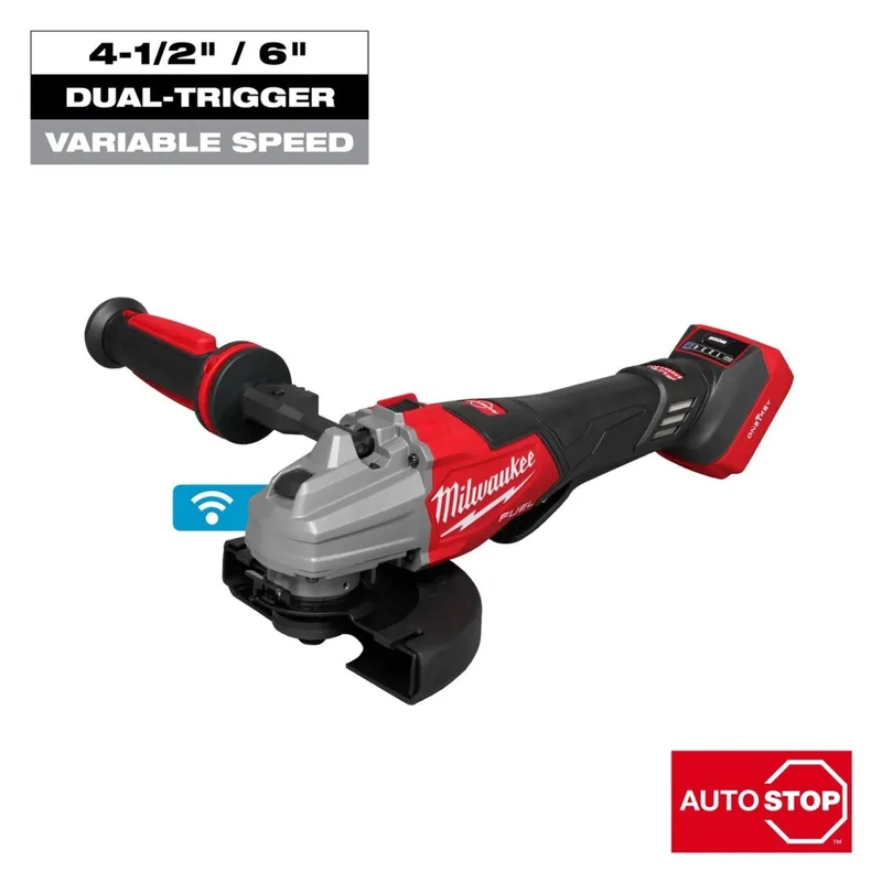 Milwaukee M18 FUEL 4-1/2 to 6 in. Dual-Trigger Variable Speed Braking Angle Grinder, Paddle Switch w/ ONE-KEY