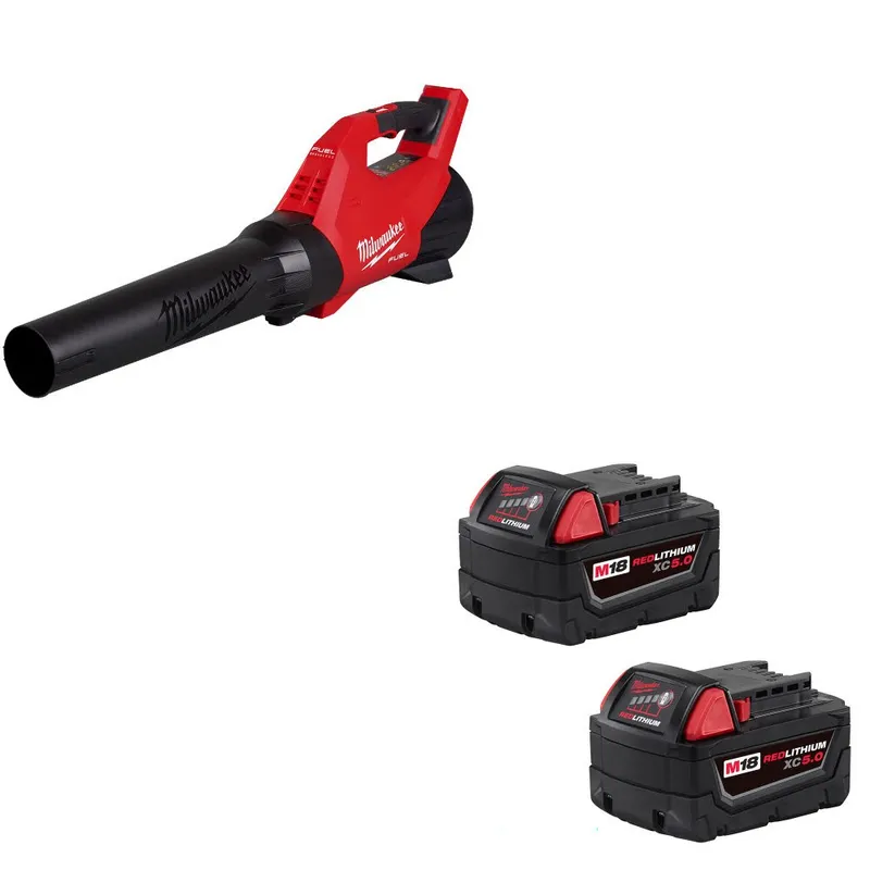 Milwaukee M18 FUEL Blower, Bare W/ 48-11-1852 M18 XC5.0 Battery, 2 Pack
