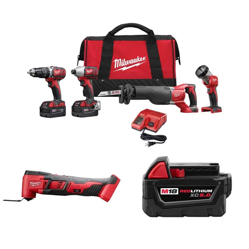 Milwaukee M18 4pc Combo Kit w/ FREE Oscillating Multi-Tool & Battery