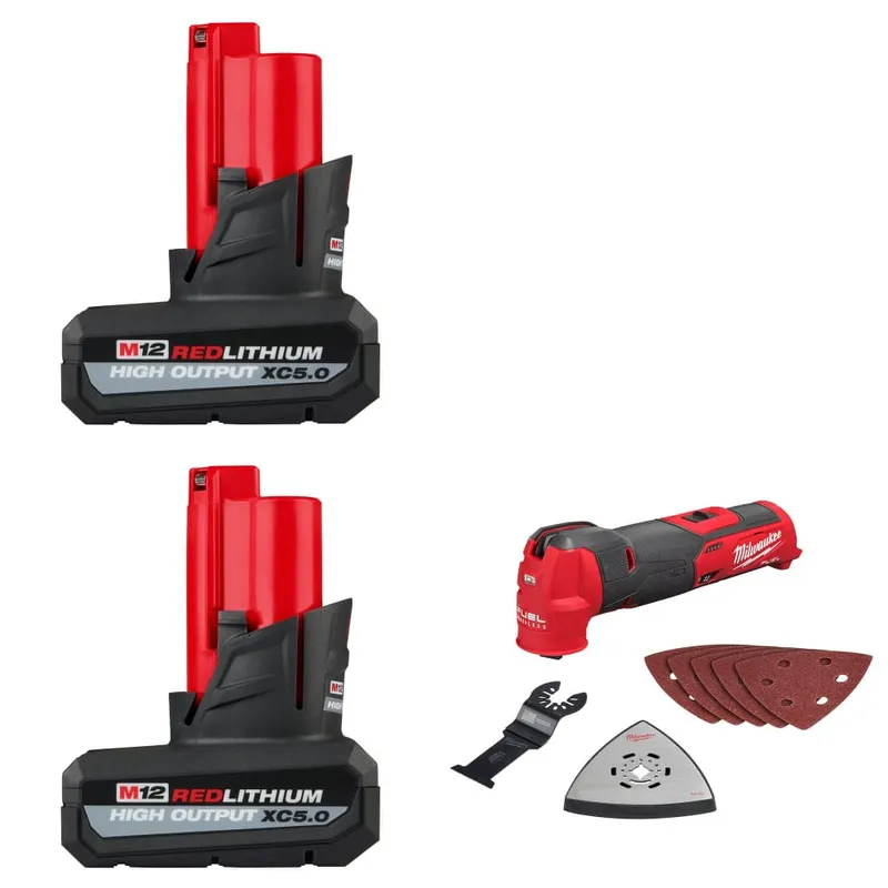 Milwaukee M12 XC5.0 Battery-2Pk w/ FREE 2526-20 M12 FUEL Multi-Tool
