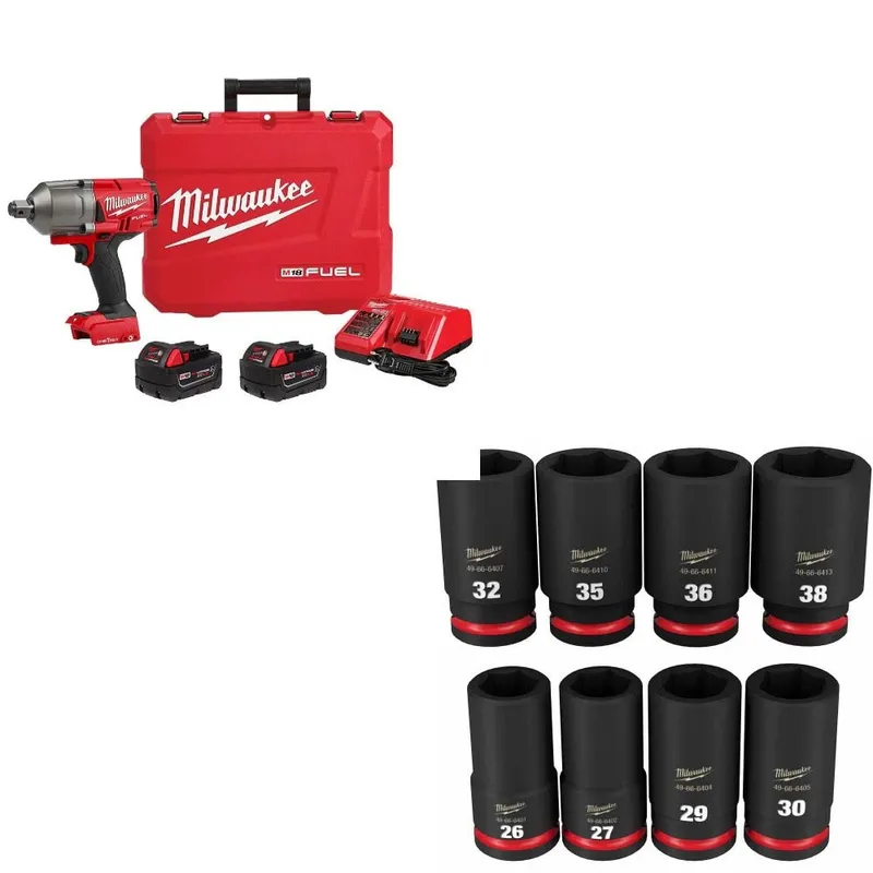 Milwaukee High Torque Impact Wrench Kit W/ FREE Socket Set