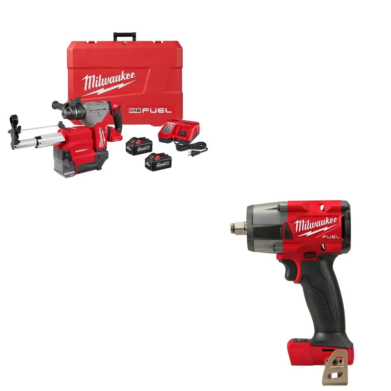 Milwaukee M18 FUEL Rotary Hammer Kit w/ FREE 2962-20 M18 Impact Wrench