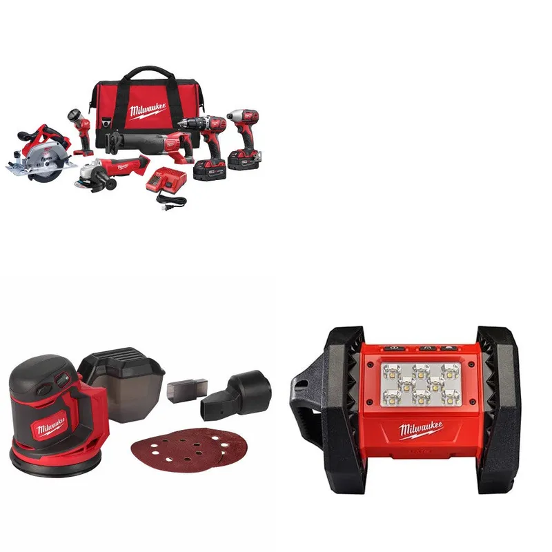 Milwaukee M18 6-Tool Combo Kit W/ FREE 2648-20 M18 Sander & Flood Light
