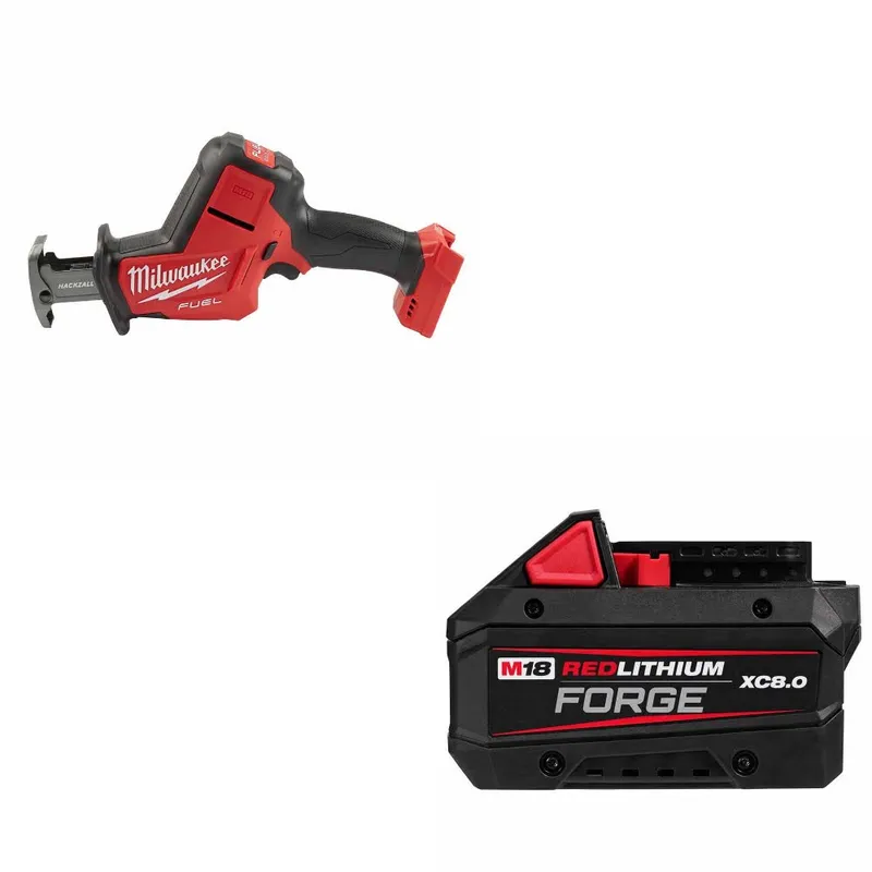 Milwaukee M18 FUEL Hackzall, Bare W/ 48-11-1881 M18 XC8.0 Battery Pack