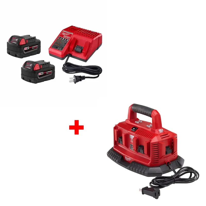 Milwaukee M18 18V Starter Kit w/ FREE 48-59-1806 M18 6-Pack Charger