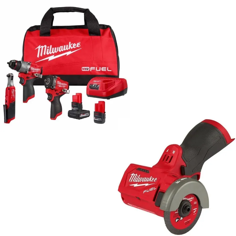 Milwaukee 3-Tool Combo Kit W/ FREE 2522-20 Cut Off Tool
