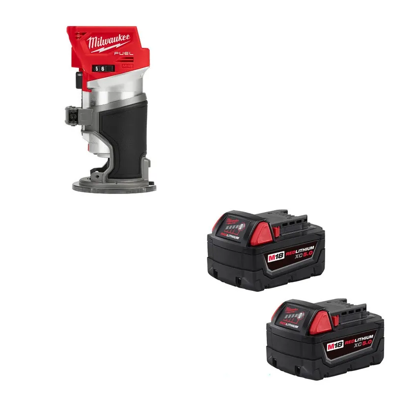 Milwaukee M18 FUEL Router, Bare W/ 48-11-1852 M18 XC5.0 Battery, 2 Pack