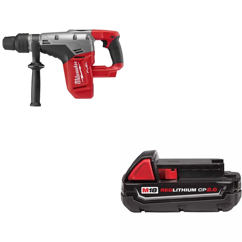 Milwaukee M18 FUEL Rotary Hammer W/ 48-11-1820 M18 2.0 Battery Pack