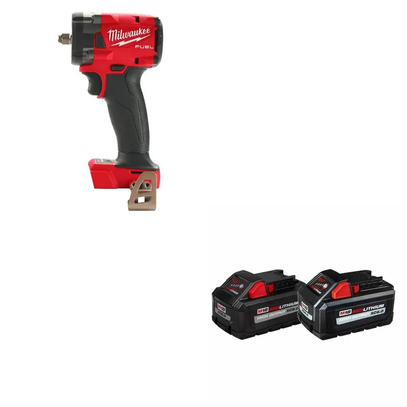 Milwaukee M18 FUEL 3/8" Impact Wrench W/ 48-11-1868 M18 18V Battery, 2Pk
