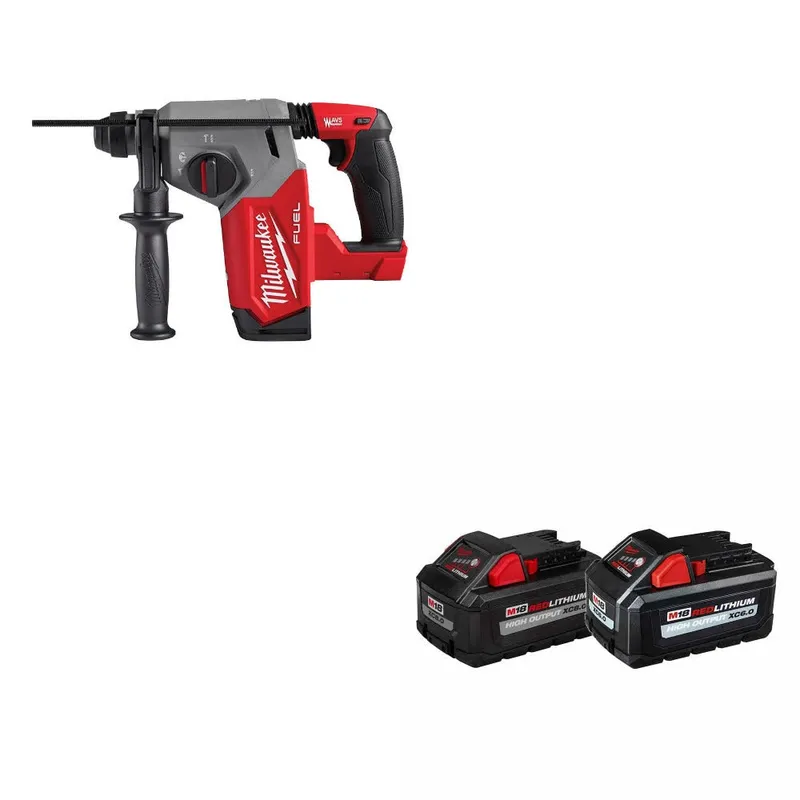 Milwaukee M18 FUEL 1" Rotary Hammer W/ 48-11-1868 M18 18V Battery, 2Pk