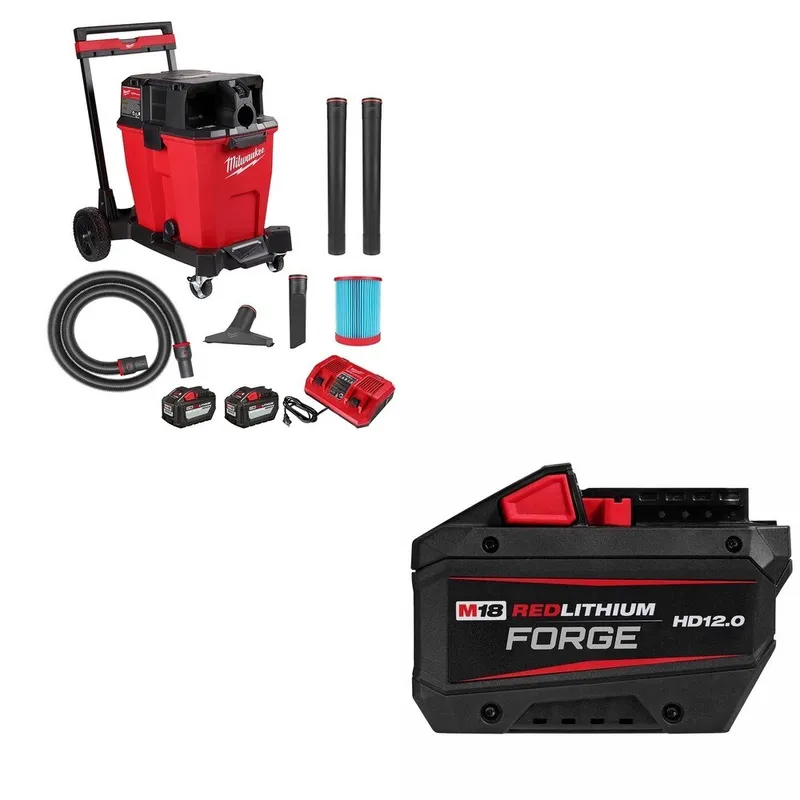 Milwaukee 12-Gallon Dual-Battery Wet/Dry Vacuum W/ FREE 48-11-1813 M18 Battery