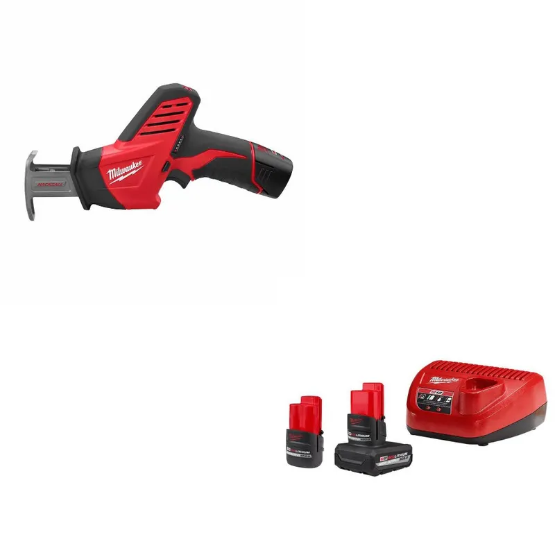 Milwaukee M12 12V Saw Kit W/ 48-59-2452S M12 2-Battery Starter Kit