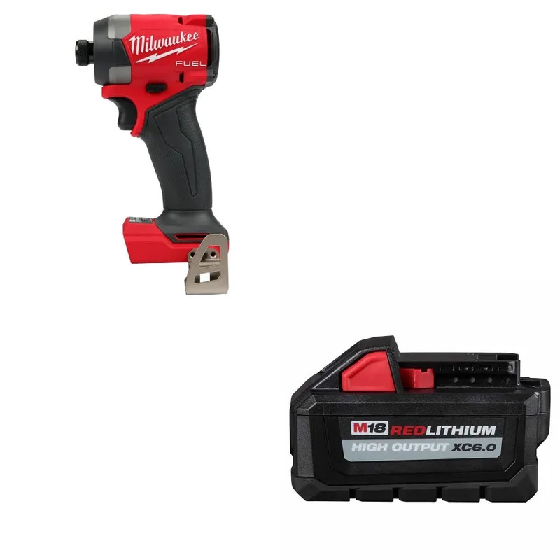 Milwaukee M18 FUEL 1/4" Impact Driver W/ 48-11-1865 M18 XC6 Battery Pack
