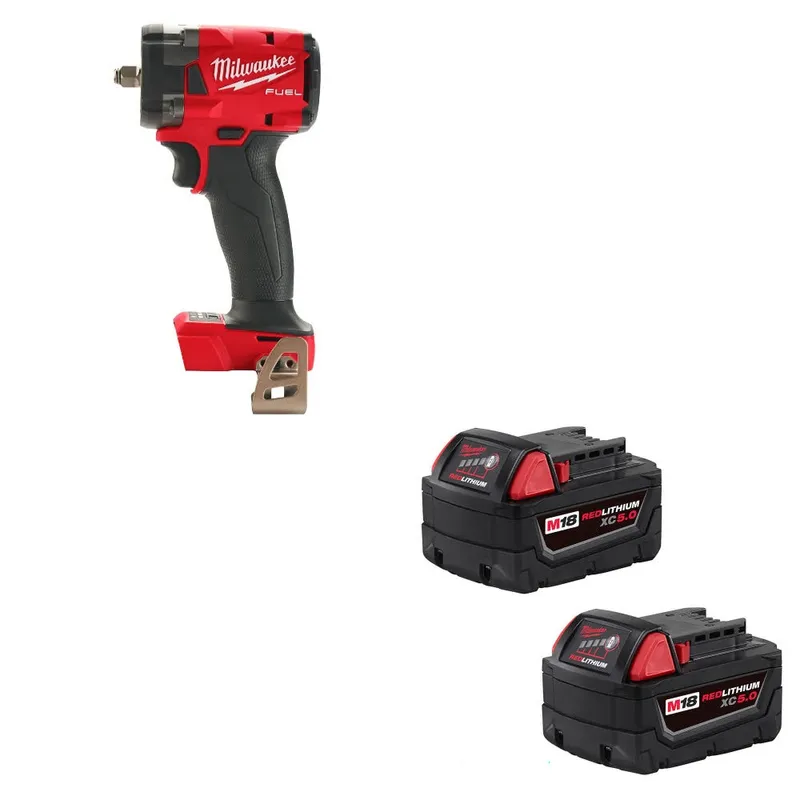 Milwaukee M18 FUEL 3/8" Impact Wrench W/ 48-11-1852 M18 Battery, 2 Pack