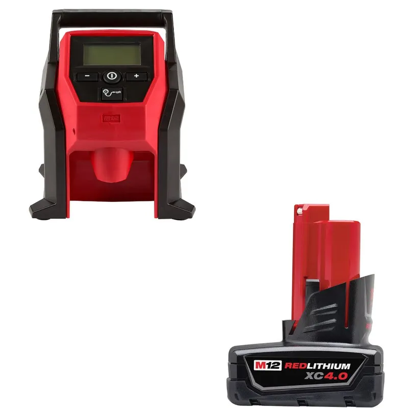 Milwaukee M12 Compact Inflator W/ 48-11-2440 M12 XC4.0 Battery Pack