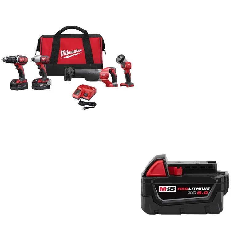 Milwaukee M18 Combo Kit W/ FREE 48-11-1850 Battery Pack