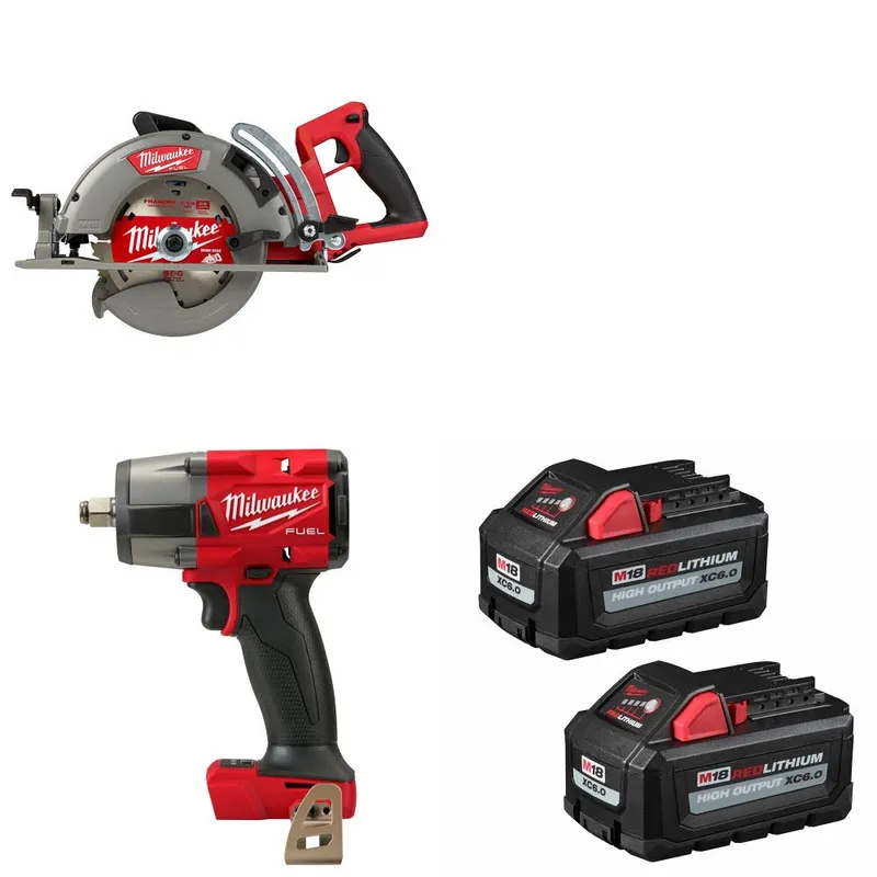 Milwaukee M18 FUEL Circ Saw W/ M18 Impact Wrench & FREE Battery 2 Pack