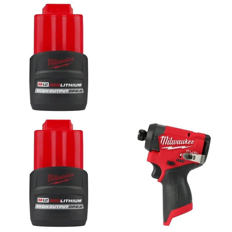 Milwaukee M12 Battery-2Pk w/ FREE 3453-20 M12 FUEL Impact Driver
