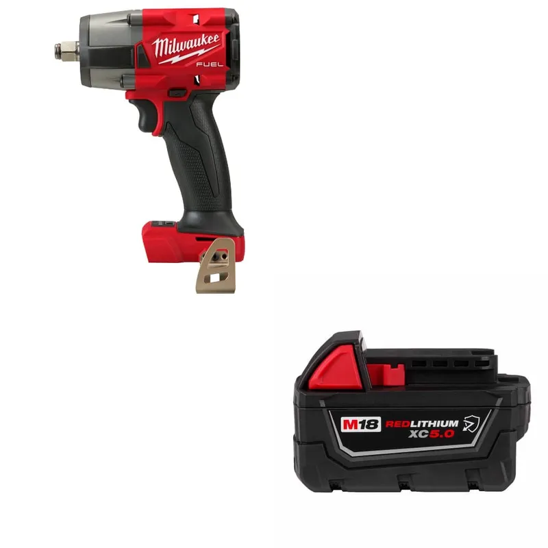 Milwaukee M18 FUEL Impact Wrench w/ FREE 48-11-1850R M18 XC5.0 Battery