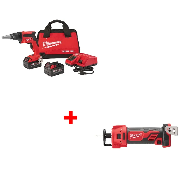 Milwaukee M18 Drywall Screw Gun Kit w/ FREE 2627-20 Cut Out Tool, Bare