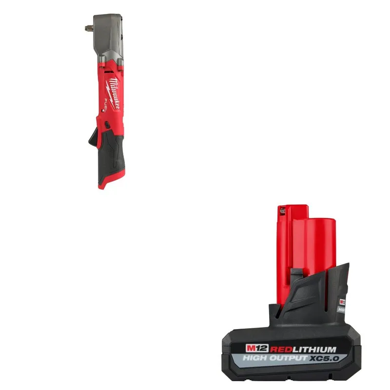Milwaukee Right Angle Impact Wrench Kit W/ FREE 48-11-2450 M12 XC5.0 Battery