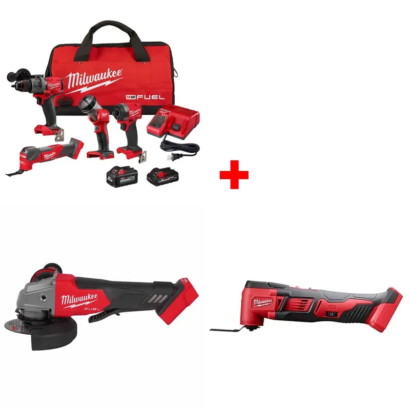 Milwaukee M18 4-Tool Combo Kit w/ FREE 2880-20 Grinder & Multi-Tool