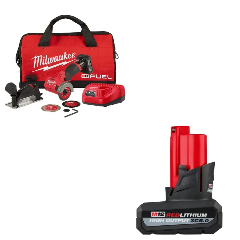 Milwaukee M12 FUEL Cut Off Tool Kit w/ FREE 48-11-2450 M12 Battery Pk