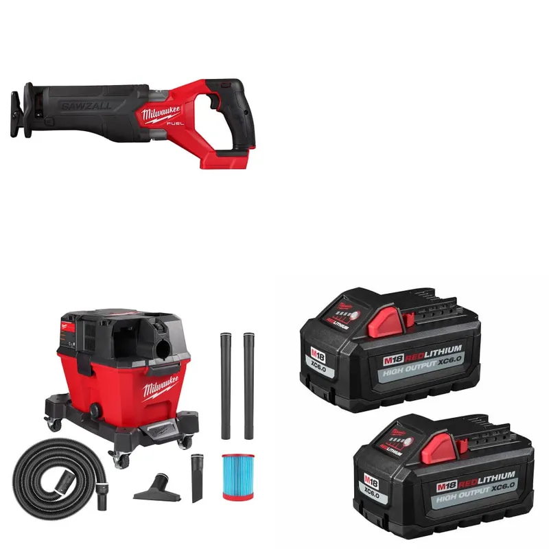 Milwaukee M18 FUEL Recip Saw W/ 0910-20 M18 Vacuum & FREE Battery-2Pk