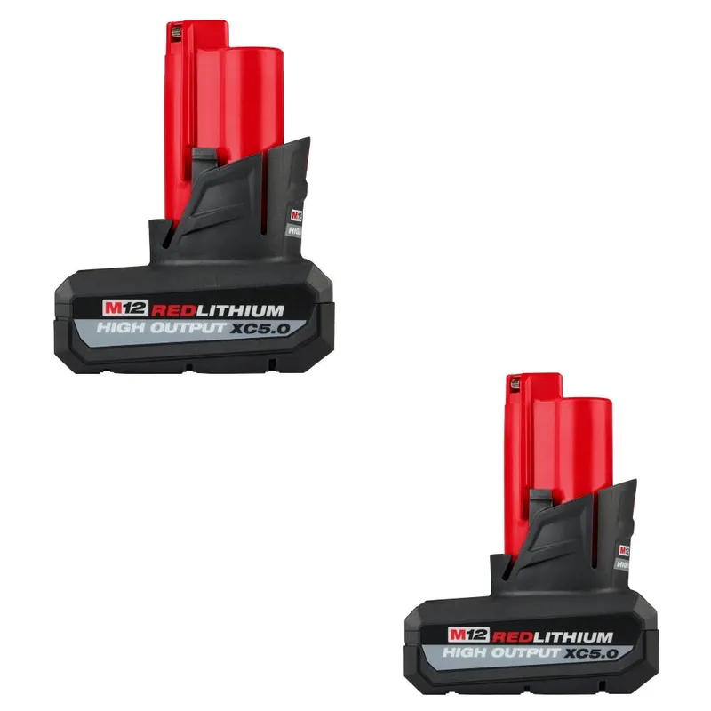 Milwaukee M12 XC5.0 Battery Pack W/ FREE EXTRA M12 XC5 Battery Pack