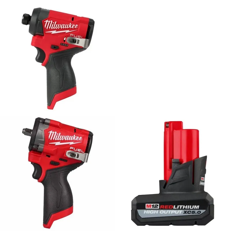 Milwaukee M12 Impact Driver Kit W/ FREE 2562-20 3/8" Wrench and FREE 48-11-2450 Battery