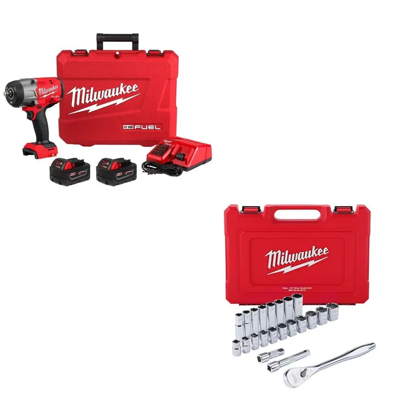 Milwaukee Impact Wrench Kit W/ FREE 22pc Socket Set