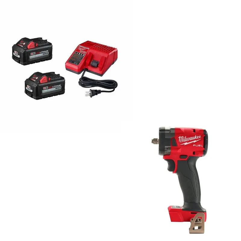 Milwaukee Impact Wrench Kit W/ FREE 48-59-1862S Charger