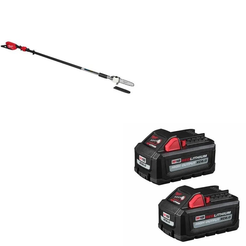 Milwaukee M18 FUEL Pole Saw W/ 48-11-1862 M18 XC6.0 Battery, 2 Pack