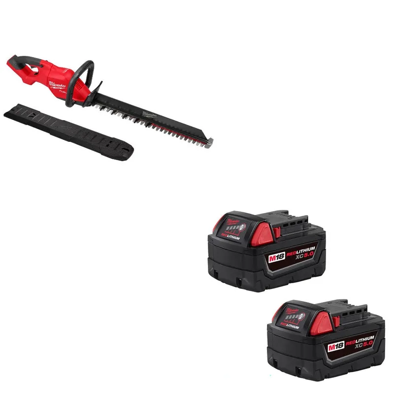 Milwaukee M18 FUEL 24" Hedge Trimmer W/ 48-11-1852 M18 XC5 Battery, 2Pk