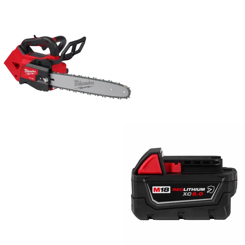 Milwaukee M18 FUEL 14" Chainsaw W/ 48-11-1850R M18 XC5.0 Battery