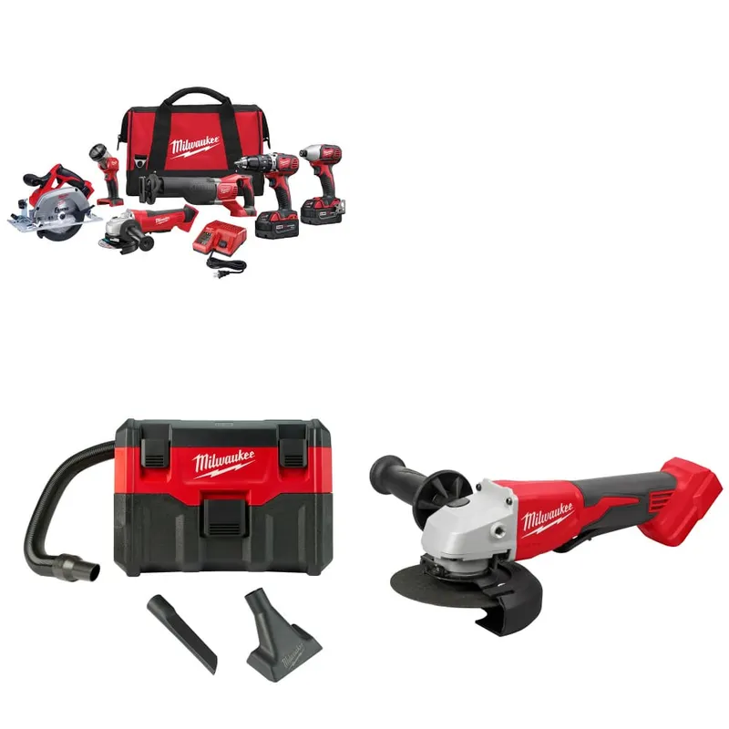Milwaukee M18 6-Tool Combo Kit W/ FREE 0880-20 18V Vacuum & Grinder