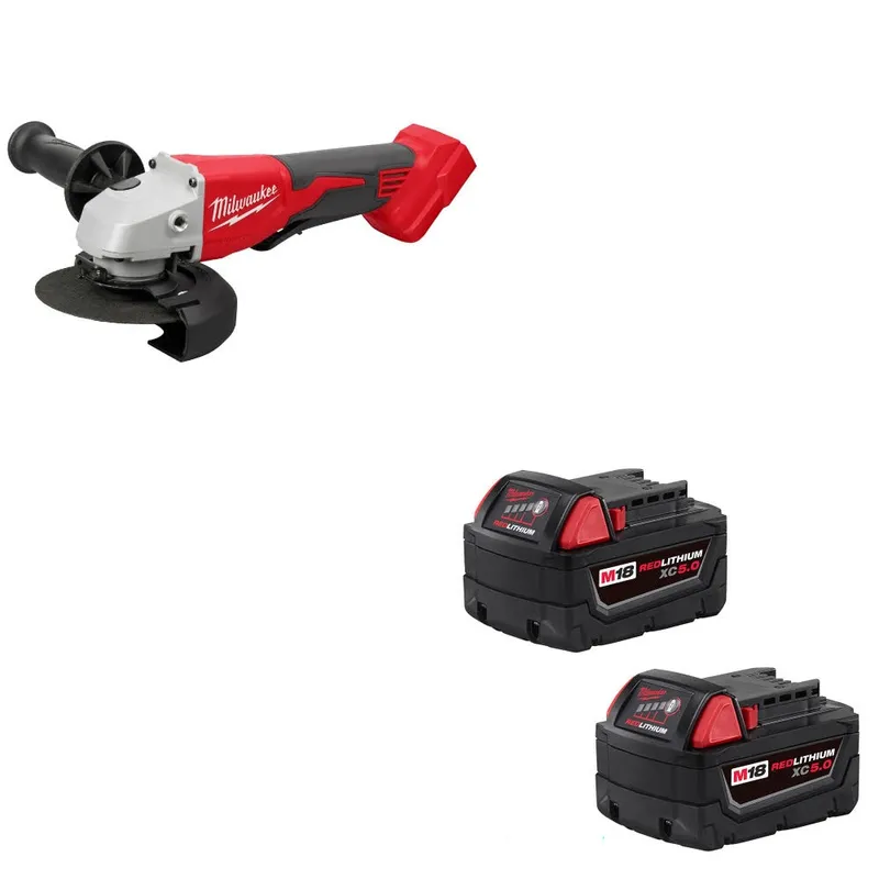 Milwaukee M18 4-1/2"/5" Grinder W/ 48-11-1852 M18 XC5.0 Battery, 2 Pack