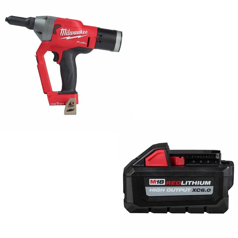 Milwaukee 1/4" Blind Rivet Tool Kit W/ FREE 48-11-1865 Battery