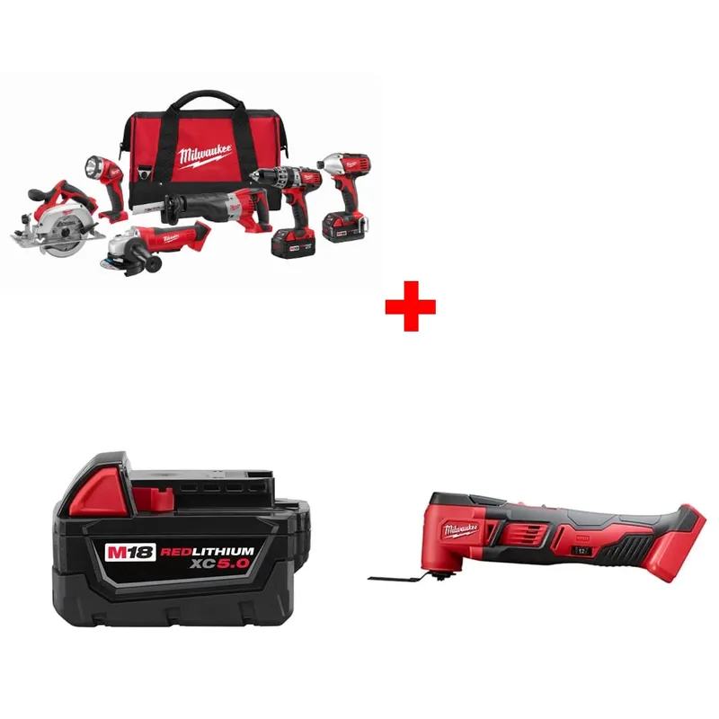 Milwaukee M18 6-Tool Combo Kit w/ Battery & FREE Oscillating Multi-Tool