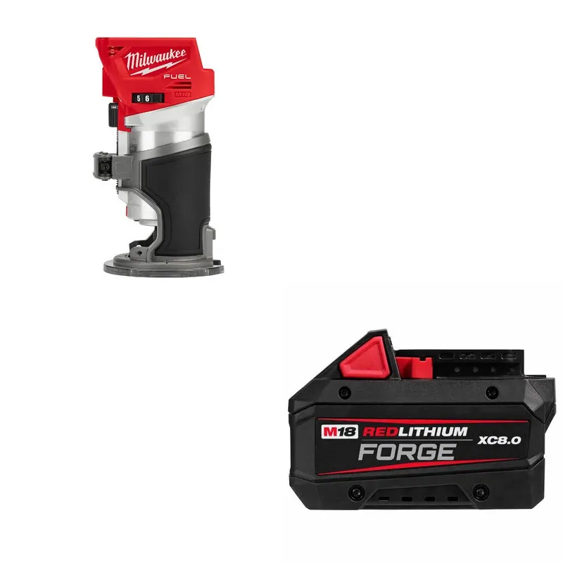 Milwaukee M18 FUEL Router, Bare W/ 48-11-1881 M18 XC8.0 Battery Pack