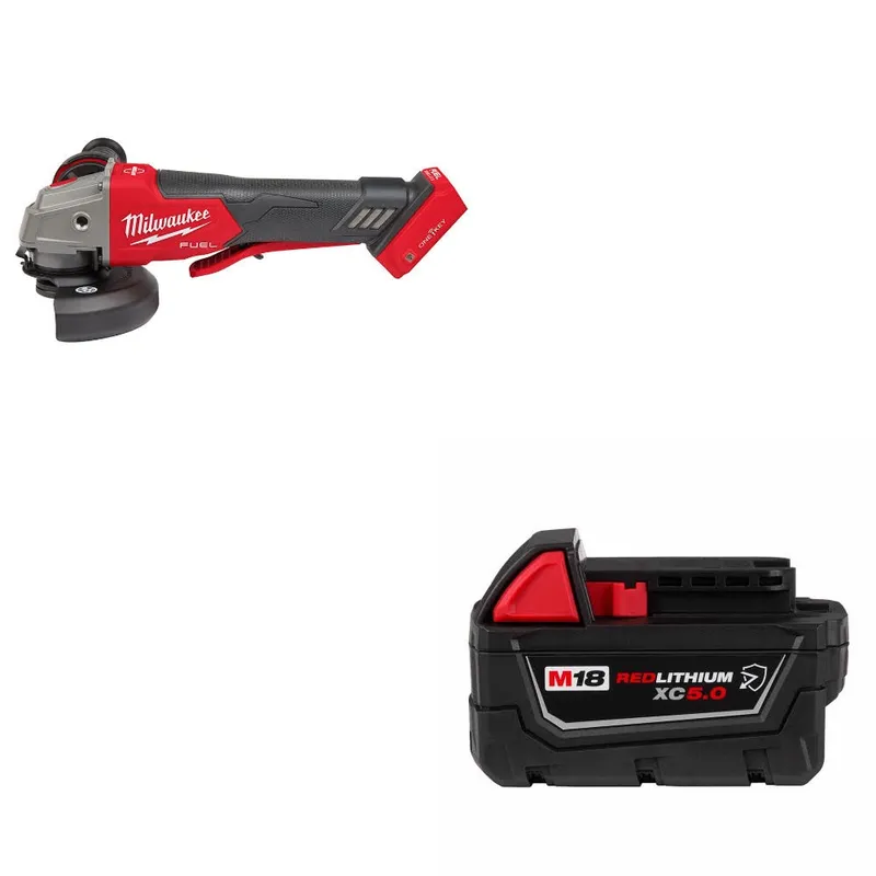 Milwaukee M18 FUEL 4-1/2"/5" Grinder W/ 48-11-1850R M18 XC5.0 Battery