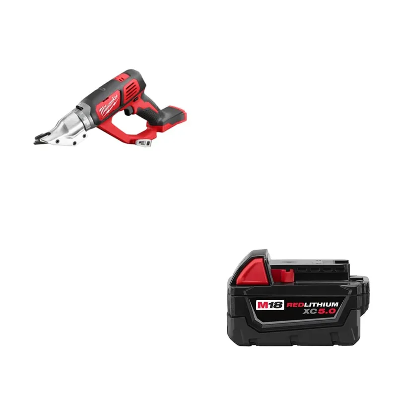 Milwaukee M18 18 Gauge Shear w/ FREE 48-11-1850 M18 XC5.0 Battery Pack