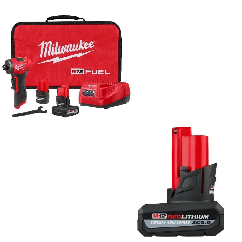 Milwaukee Right Angle Die Grinder Kit W/ FREE 48-11-2450 XC5.0 Battery