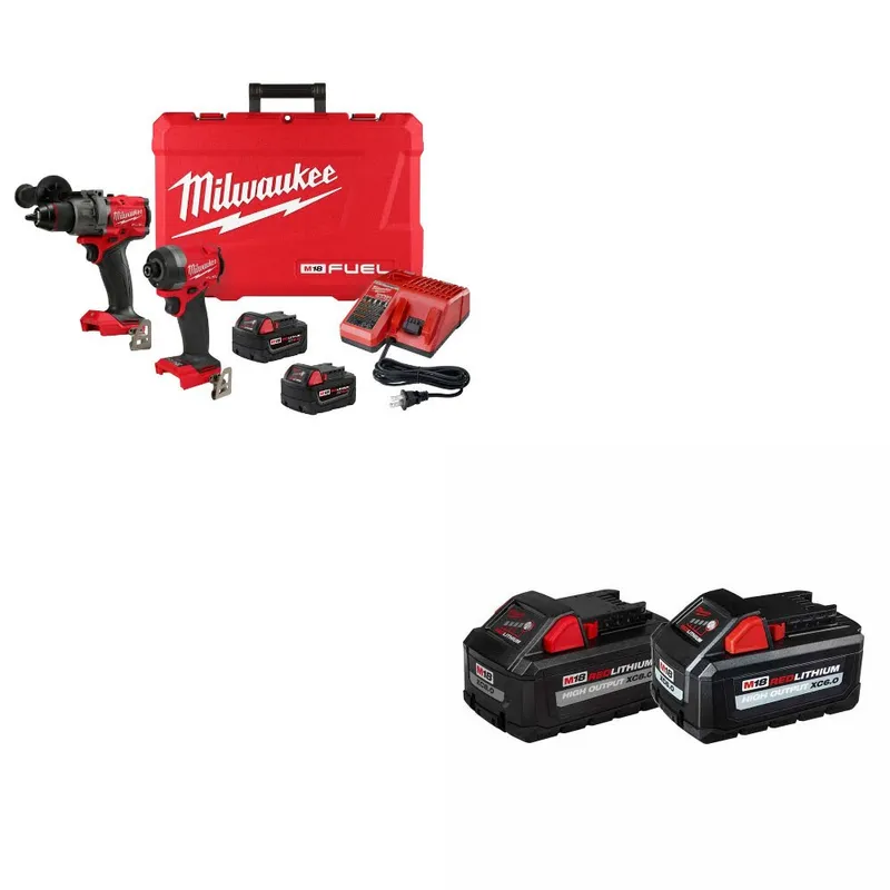 Milwaukee M18 FUEL 2-Tool Combo Kit W/ 48-11-1868 M18 18V Battery, 2Pk