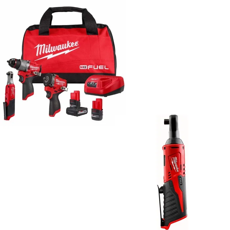 Milwaukee 3-Tool Combo Kit W/ FREE 2457-20 3/8 Ratchet
