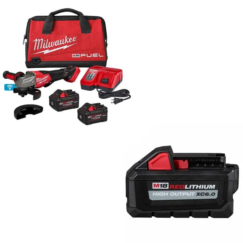 Milwaukee Grinder Kit W/ FREE 48-11-1865 Battery Pack