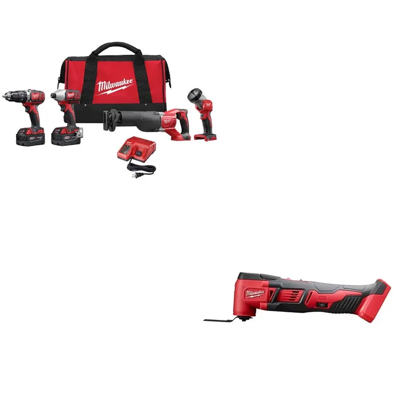 Milwaukee M18 4pc Combo Kit w/ FREE 2626-20 M18 Multi-Tool Bare 2pk