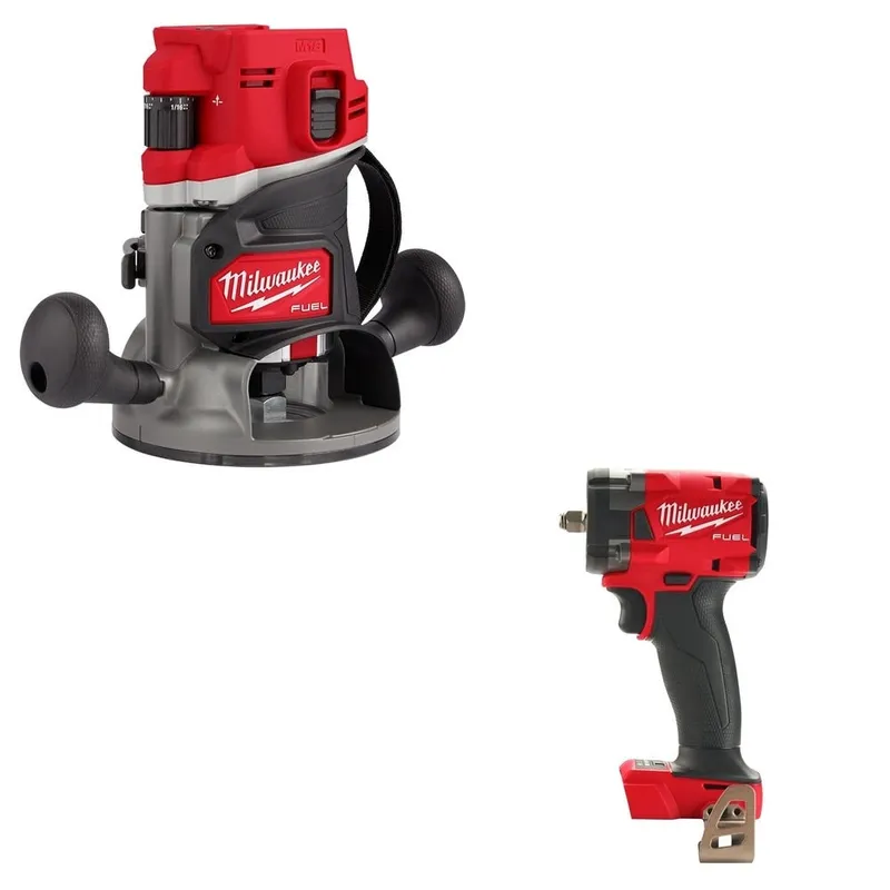 Milwaukee 1/2" Router W/ FREE 2854-20 3/8" Compact Impact Wrench w/ Friction Ring