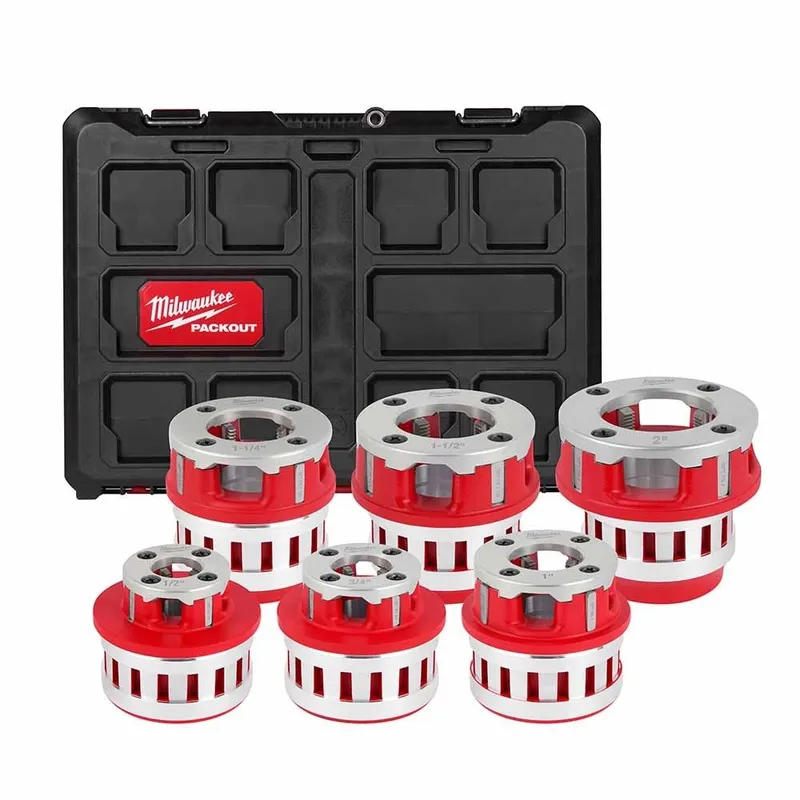Milwaukee 1/2" - 2" High Speed NPT Portable Pipe Threading Forged Aluminum Die Head Kit